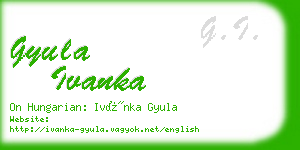 gyula ivanka business card